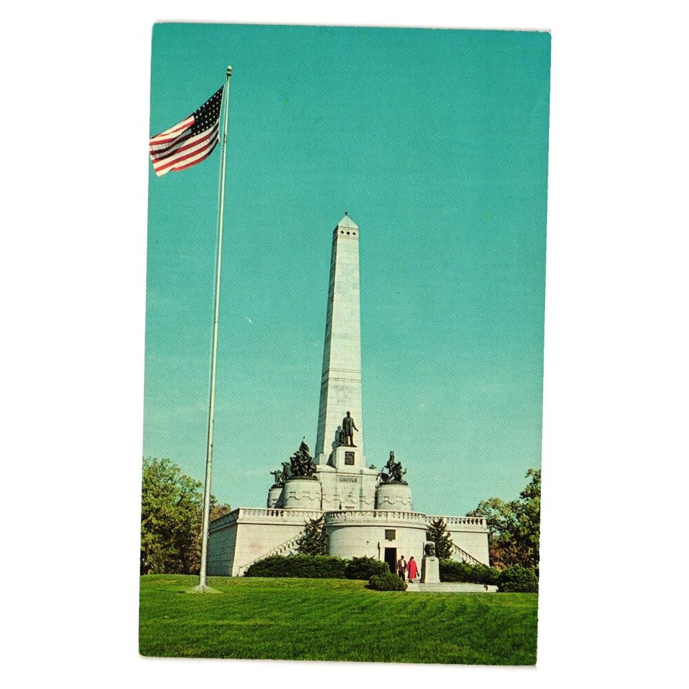 Vintage Postcard Tomb Of Abraham Lincoln Springfield Illinois Historic President